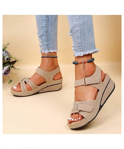 Platform Sandals Women, Casual Sandals for Women Women Orthopedic Sandals Arch Support Sandals for Comfy Walking Z1-khaki $11...