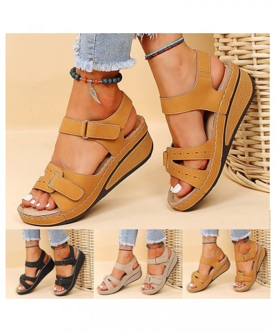 Platform Sandals Women, Casual Sandals for Women Women Orthopedic Sandals Arch Support Sandals for Comfy Walking Z1-khaki $11...