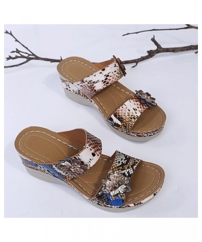 Orthopedic Sandals for Women, Sandals for Women with Arch Support Open Toe Flip Flops Thong Sandal with Buckle Strap X11-mult...