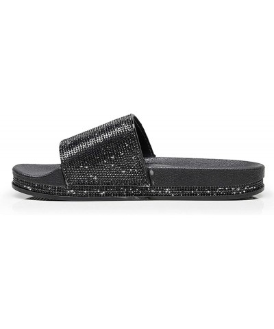 Flip Flops Leather Women Clog Sparkly Sandals White Sandals Womens Flats Comfortable Dressy Women Sandals Fla 8-black $16.76 ...