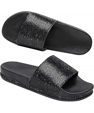 Flip Flops Leather Women Clog Sparkly Sandals White Sandals Womens Flats Comfortable Dressy Women Sandals Fla 8-black $16.76 ...