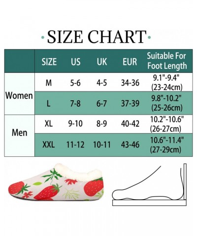 Red Strawberry House Slippers for Women/Men, Non-Slip House Slipper Socks, Plush Lined Slippers Shoes for Boys Girls Teens In...