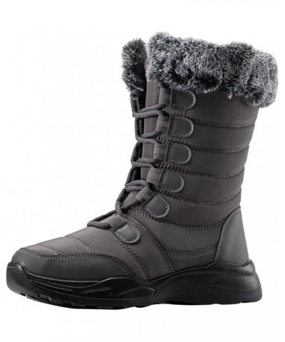 Tall Black Snow Boots for Women Women's Waterproof Boots Womens Ankle Snow Boots Wide Width Outdoor Boots Women Waterproof Ta...