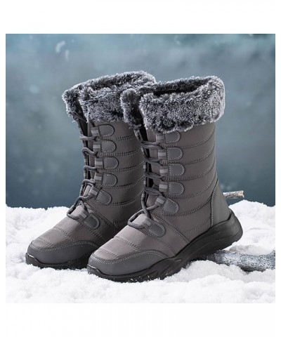 Tall Black Snow Boots for Women Women's Waterproof Boots Womens Ankle Snow Boots Wide Width Outdoor Boots Women Waterproof Ta...