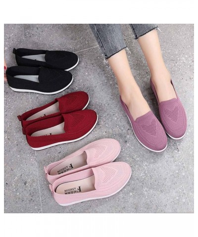 Women Knit Casual Flying Shoes,Lightweight Casual Summer Shoes,Breathable Sneakers,Fashion Women's Comfortable Shoes Purple $...