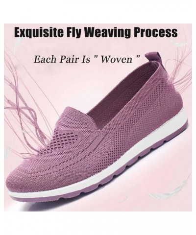 Women Knit Casual Flying Shoes,Lightweight Casual Summer Shoes,Breathable Sneakers,Fashion Women's Comfortable Shoes Purple $...