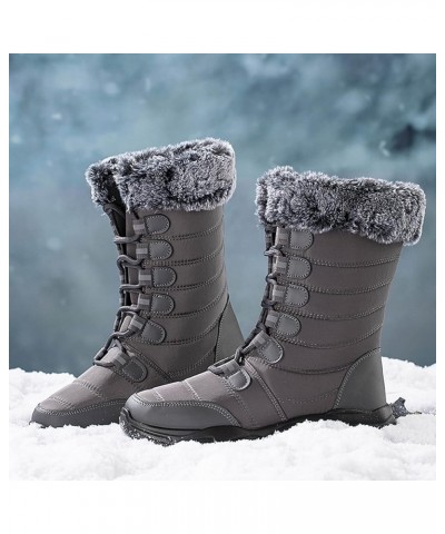 Tall Black Snow Boots for Women Women's Waterproof Boots Womens Ankle Snow Boots Wide Width Outdoor Boots Women Waterproof Ta...