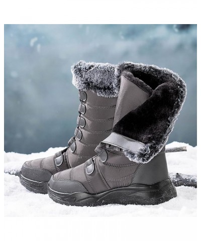 Tall Black Snow Boots for Women Women's Waterproof Boots Womens Ankle Snow Boots Wide Width Outdoor Boots Women Waterproof Ta...