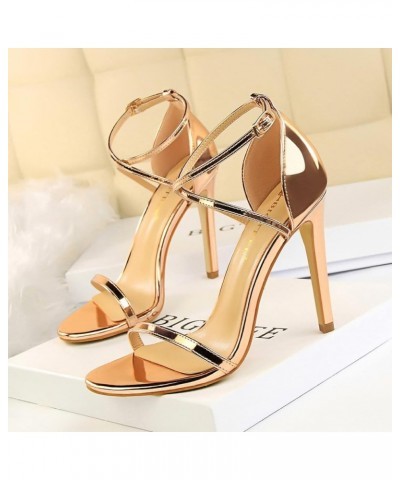 Sexy Stiletto High Heels Heeled Sandals for Women Durable Cross Strap Buckle Open Toe Prom Dress Shoes Black Heeled 11cm $32....