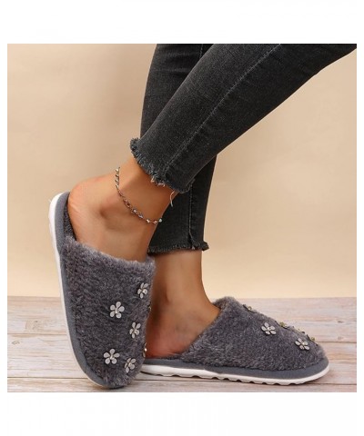 Women's Elegant Winter Slippers Women's Plush Slippers Flowers Comfortable Women's slipper Home Baotou Slip On Plush Slippers...