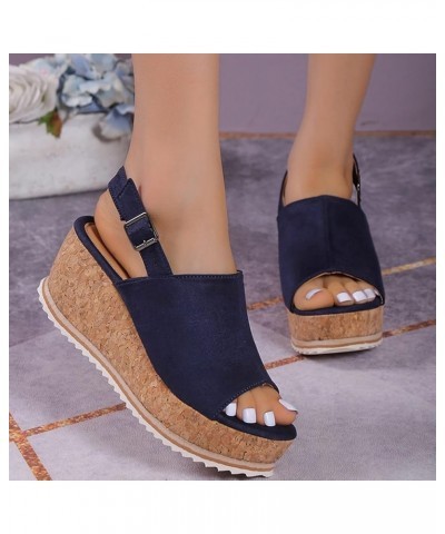 Platform Squat Wedge Block Platform Sandals Women Clear Sandals Men Brown Leather Strappy Heeled Sandals Women Dressy I-dark ...