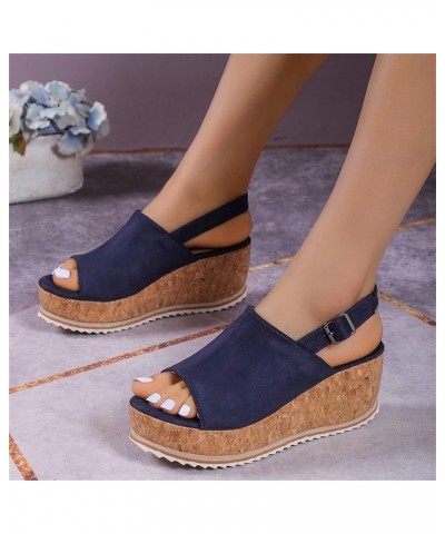 Platform Squat Wedge Block Platform Sandals Women Clear Sandals Men Brown Leather Strappy Heeled Sandals Women Dressy I-dark ...