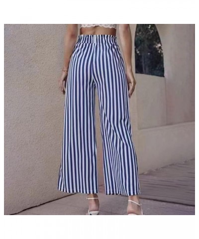 Women's New Women's Loose Casual Split Striped Pants Women's Casual Pants Blue - 2024 Pants for Women $11.33 Outdoor Shoes