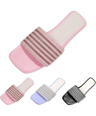 Sandals Women Dressy Summer Flat, Women's Summer Sandals Flip Flops Beach Shoes Ankle T-Strap Thong Flat Sandals Pink-2 $9.19...