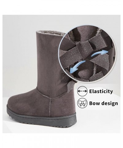 Women's Winter Boots For Boots Mid Calf Boots Fuzzy Snow Boots Fur Lined Ankle Booties Warm Boots Grey $22.54 Outdoor Shoes