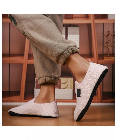 Men And Ladies Couples Winter Solid Colour Home Indoor Cotton Slippers Soft Bottom Package With Thickened Velvet Pink ➤➤ 2024...