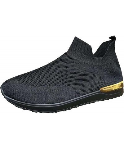 Slip on Sneakers Woman Sneakers Athletic Shoes Women Hight Top Slip On Sneakers Wide Width Sneakers for Women Black $16.88 Fa...