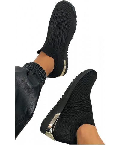 Slip on Sneakers Woman Sneakers Athletic Shoes Women Hight Top Slip On Sneakers Wide Width Sneakers for Women Black $16.88 Fa...