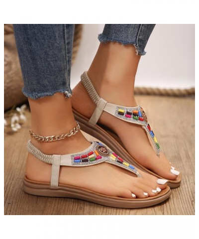 Flip Flops For Women Flat Thong Sandals Clip Toe Shoes Rhinestone Female Solid Color Outdoor Lightweight Fashion Roman Casual...