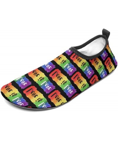 LGBT Gay Pride Love Men's Soft Water Shoes Beach Pool Yoga Socks Swim Shoes Sport for Women 9/10women,7/8men Style $18.28 Out...