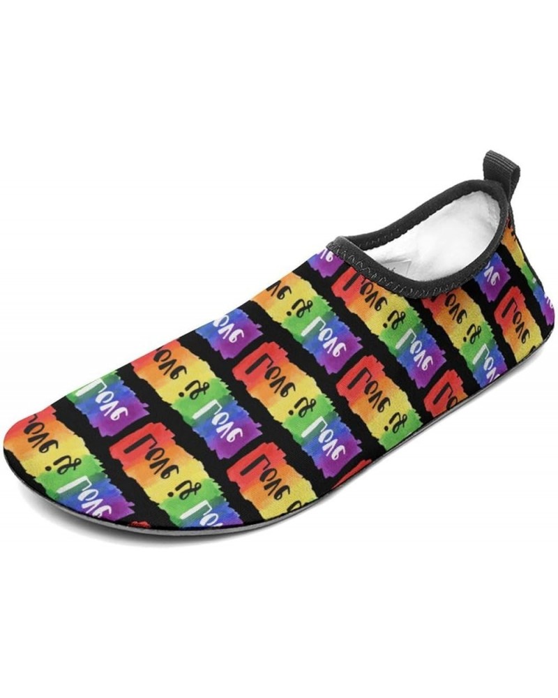 LGBT Gay Pride Love Men's Soft Water Shoes Beach Pool Yoga Socks Swim Shoes Sport for Women 9/10women,7/8men Style $18.28 Out...