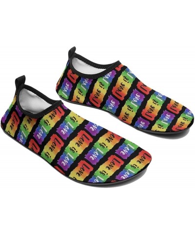 LGBT Gay Pride Love Men's Soft Water Shoes Beach Pool Yoga Socks Swim Shoes Sport for Women 9/10women,7/8men Style $18.28 Out...