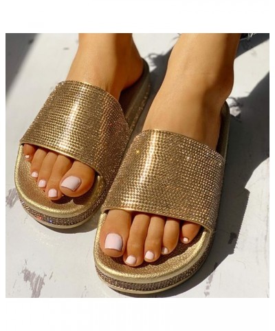 Flip Flop Women Size 6 Crush Sandals For Women Flip Flops For Women Comfortable Sandals Women Beach Slip On F F-gold $14.22 S...