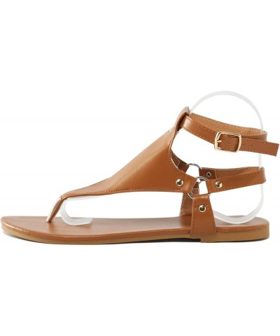 Sandals for Women Gladiator Causal Summer Flat Strappy Flip Flops Thong Sandals Fashion Adjustable Buckle Ankle Strap Open To...