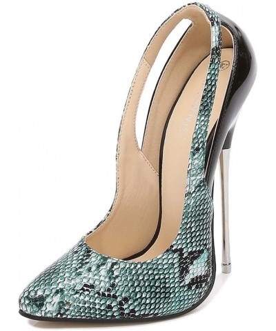 Pointed Thin Heel Sequin high-Heeled Shoes Green 42 $29.66 Pumps