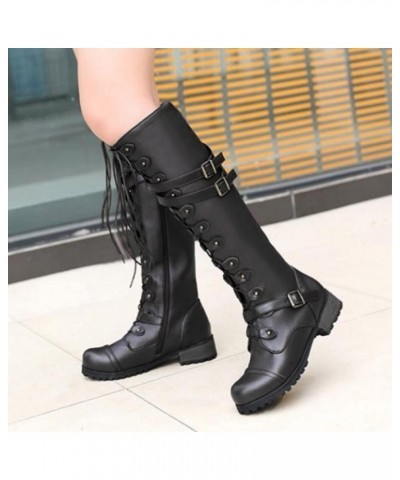 Cowboy Boots for Women,Leather Mid Calf Knee High Fashion Vintage Boots Western Squared Toe Chunky Heel Booties D2-black $13....