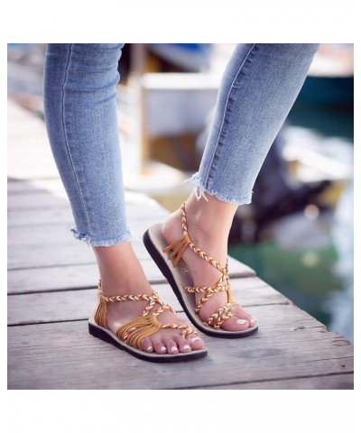 Flat Sandals for Women Palm Leaf Negev $22.11 Sandals