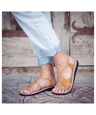 Flat Sandals for Women Palm Leaf Negev $22.11 Sandals