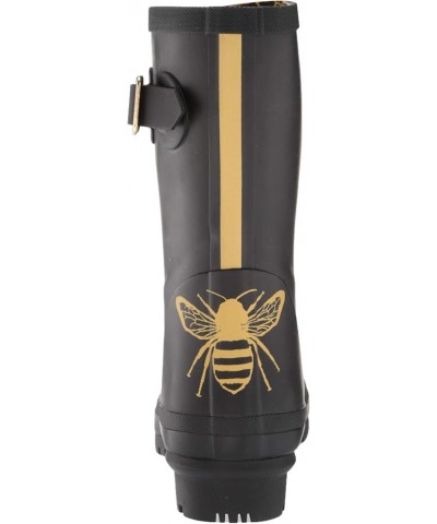 Women's Wellington Welly Boot Gold Etched Bee $26.71 Boots