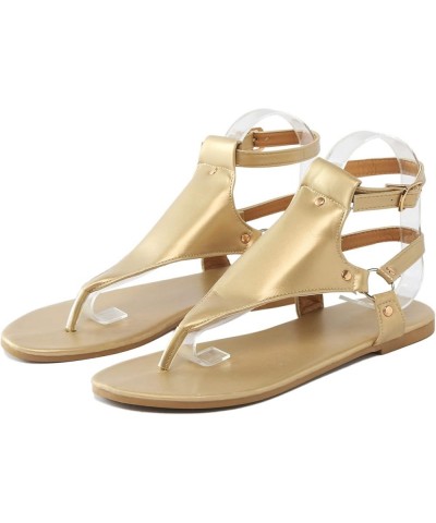 Sandals Women Dressy Summer Flat, Sandals Women Flat Flip Flops Sandals Casual Open Toe Sandals with Ankle Strap Gold $11.24 ...