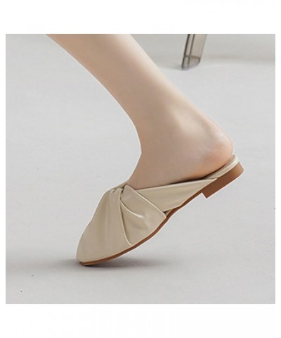 Mules Shoes for Woman Fashion Slip-on Microfiber Round Toe Low Heels Backless Slidess for Outdoor Walking Apricot $29.67 Mule...