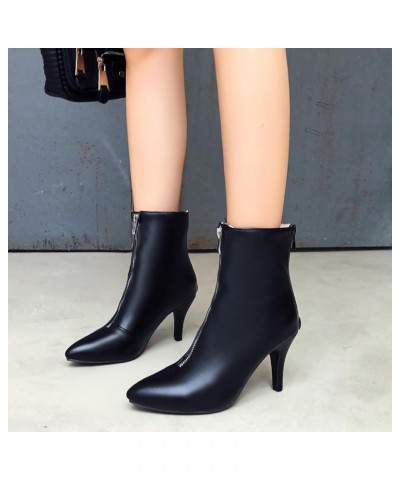 Formal Stiletto Heels Women Pointed Toe Ankle Boots Black $26.73 Boots