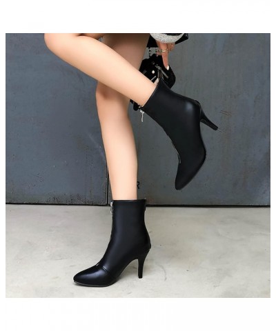 Formal Stiletto Heels Women Pointed Toe Ankle Boots Black $26.73 Boots