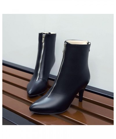 Formal Stiletto Heels Women Pointed Toe Ankle Boots Black $26.73 Boots