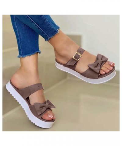 Sandals Women Wedge Sandals for Women Casual Summer Buckle Strap Ladies Fashion Shoes Peep Toe Sandals Z10-wine $13.19 Sandals