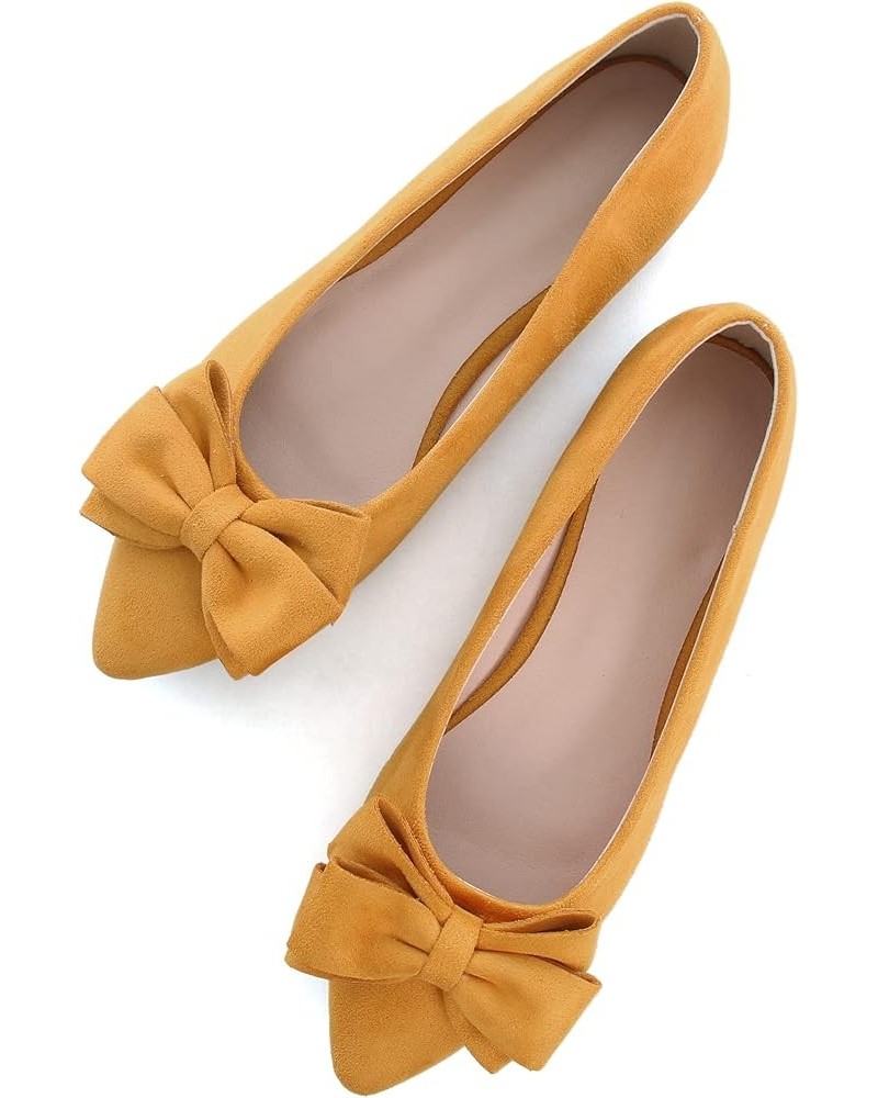 Women's Ballet Flats Dress Ballet Shoes Slip on for Office Work Comfortable Shoes 190-yellow $15.22 Flats