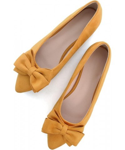 Women's Ballet Flats Dress Ballet Shoes Slip on for Office Work Comfortable Shoes 190-yellow $15.22 Flats