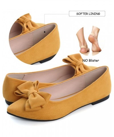 Women's Ballet Flats Dress Ballet Shoes Slip on for Office Work Comfortable Shoes 190-yellow $15.22 Flats