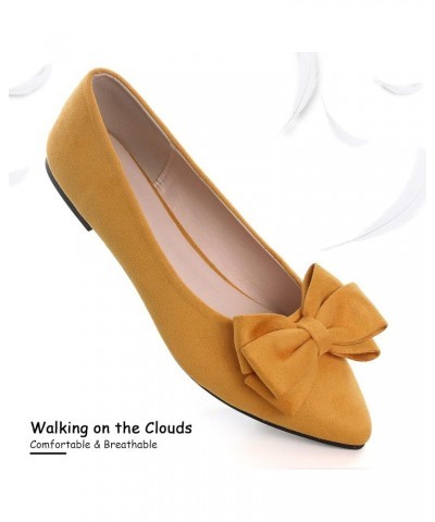 Women's Ballet Flats Dress Ballet Shoes Slip on for Office Work Comfortable Shoes 190-yellow $15.22 Flats