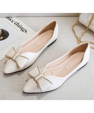 Womens Pointed Toe Ballet Flats Wedding Dressy Shoes for Women Flats Comfortable Slip On Dressy Casual Beige $15.70 Flats