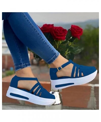 Women'S Platform & Wedge Sandals Foldable Flats For Women Flip Flops Women Slides Platform Women Black Wedges For Wome Blue $...