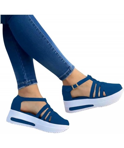 Women'S Platform & Wedge Sandals Foldable Flats For Women Flip Flops Women Slides Platform Women Black Wedges For Wome Blue $...