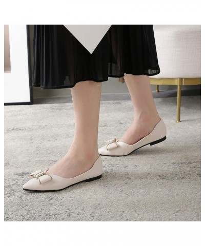 Womens Pointed Toe Ballet Flats Wedding Dressy Shoes for Women Flats Comfortable Slip On Dressy Casual Beige $15.70 Flats