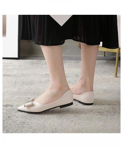 Womens Pointed Toe Ballet Flats Wedding Dressy Shoes for Women Flats Comfortable Slip On Dressy Casual Beige $15.70 Flats