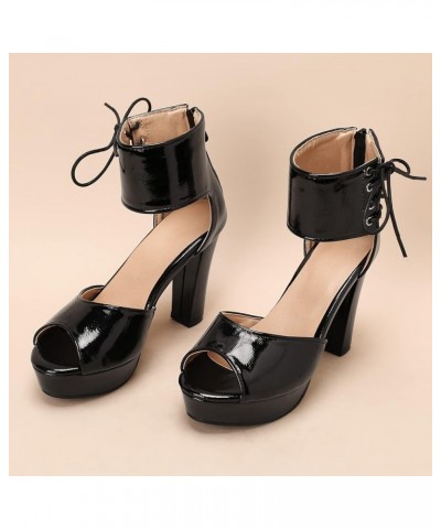 Women Peep Toe Elegant High Heeled Party Sandals Black 2 $23.97 Sandals