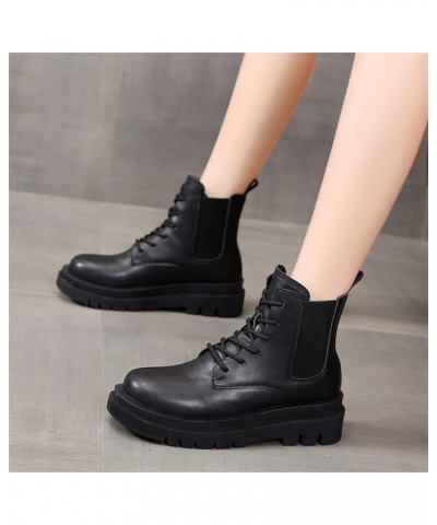 Womens Western Boots Booties for Women High Heel Comfortable Shoes for Women Fashion Bow Snow Boots Black-h $21.40 Outdoor Shoes